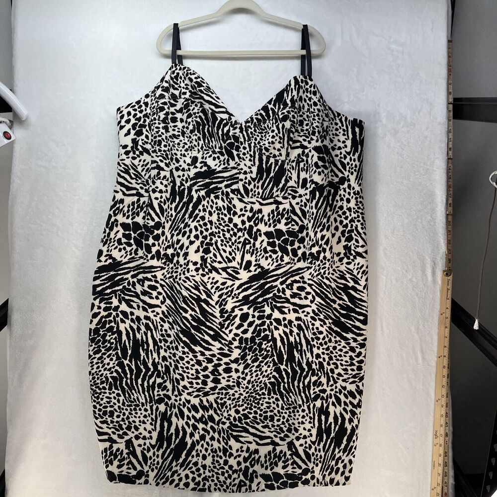 Sergio Hudson x Target Plus Sz‎ 2X Black/White Animal Print Bustier Dress NEW